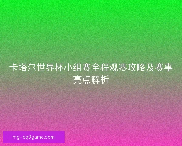 卡塔尔世界杯小组赛全程观赛攻略及赛事亮点解析